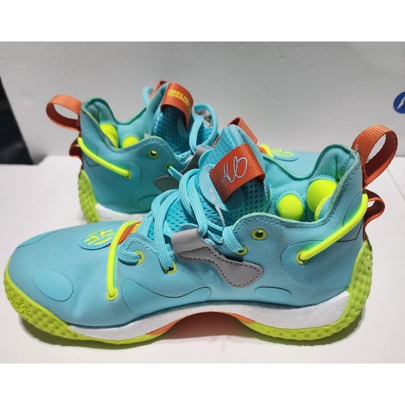 Adidas (GS) HARDEN Vol. 6 Aqua Orange | Youth 4.5 Men's 4.5 Women's 5.5 | GV8773 - Picture 7 of 9